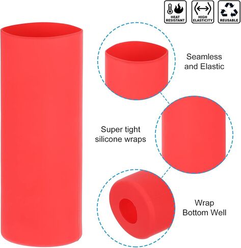 PATIKIL Silicone Sublimation Tumblers Sleeve, 2 Pcs Heat Resistant Seamless Tumblers Wrap for 30 Oz Skinny Sublimation Blank Cups, Pink in Saudi Arabia