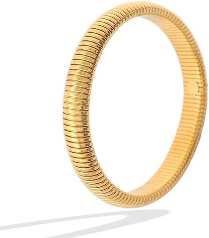 Chunky Bangle Bracelets Coil Stackable Snake Chain Bracelet Interlocking Layered Wrap Bangle Bracelets in Saudi Arabia