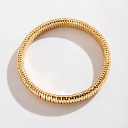 Chunky Bangle Bracelets Coil Stackable Snake Chain Bracelet Interlocking Layered Wrap Bangle Bracelets in Saudi Arabia