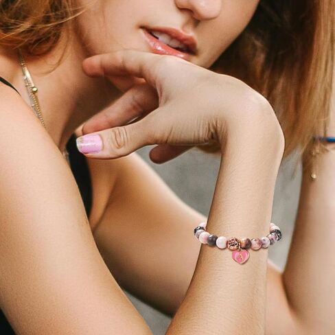 هدايا عيد ميلاد أولية للنساء - سوار أنيق من الحجر الطبيعي مع صينية خشبية، مثالي للفتيات المراهقات والأم والأخت وأفضل صديق والجدة وزميل العمل - فكرة هدية عيد ميلاد فريدة من نوعها in Kuwait