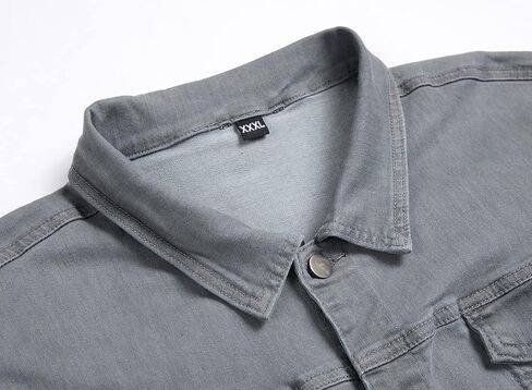 LAMKUKU Mens Denim Jacket Ripped Slim Jean Jacket Coat for Men in Kuwait