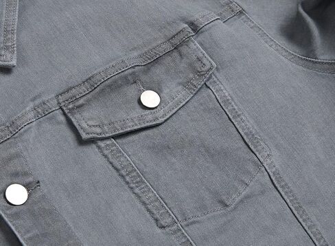 LAMKUKU Mens Denim Jacket Ripped Slim Jean Jacket Coat for Men in Kuwait