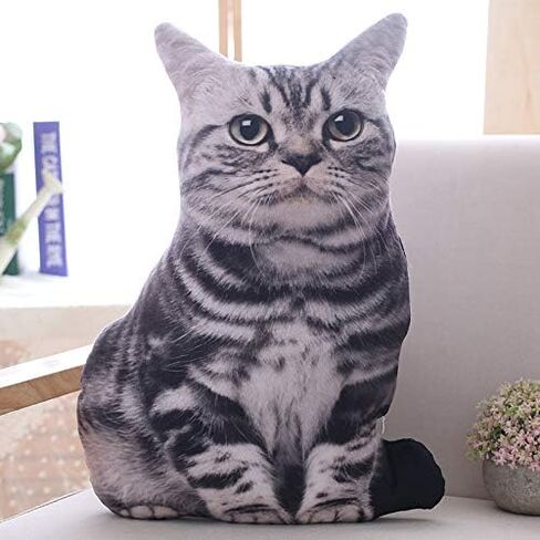 19.6''Cat Throw Pillow Cat Shape Cushion Throw Plushie Cushion Pillow Doll 3D Simulation Cat Plush Stuffed Animal Cushion Pillow Toy for Kids,Sofa Chair Home Decor (Orange) in Kuwait