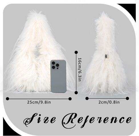 Oweisong Faux Fur Tote Bag for Women Y2K Fluffy Handbag Purse Small Cute Plush Shoulder Bag Furry Hobo Bag with Chain in Kuwait
