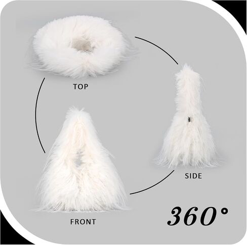 Oweisong Faux Fur Tote Bag for Women Y2K Fluffy Handbag Purse Small Cute Plush Shoulder Bag Furry Hobo Bag with Chain in Kuwait