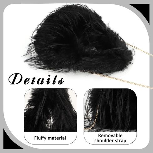 Oweisong Faux Fur Tote Bag for Women Y2K Fluffy Handbag Purse Small Cute Plush Shoulder Bag Furry Hobo Bag with Chain in Kuwait