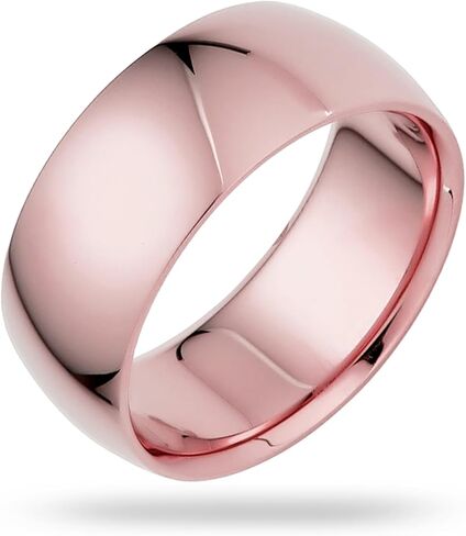 Classic 8mm SOLID GOLD Wedding Band Rings, Comfort Fit in 10K and 14K Yellow Gold, White Gold or Rose Gold in Kuwait