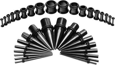vcmart 14G-00G 36 قطعة مقاييس الأذن تمتد عدة التناقص التدريجي المقابس الثقوب زرع الصف الصلب in Kuwait