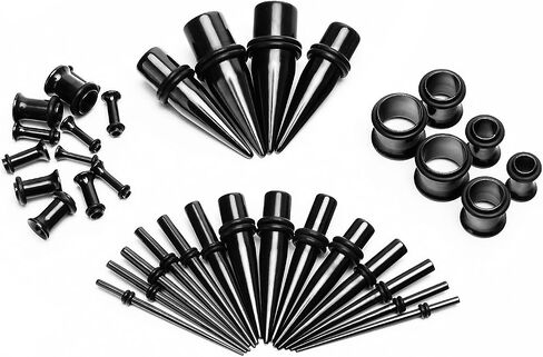 vcmart 14G-00G 36 قطعة مقاييس الأذن تمتد عدة التناقص التدريجي المقابس الثقوب زرع الصف الصلب in Kuwait