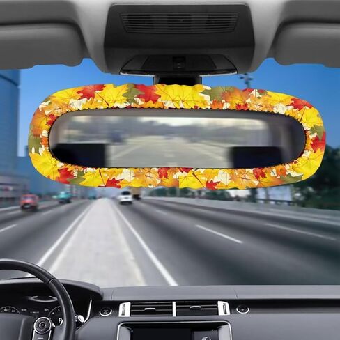 GIFTPUZZ Purple Bling Rearview Mirror Cover, Elastic Auto Rear View Mirror Protector, Rear View Mirror Decorative for Women Girls, Car Interior Accessories Universal for Car, SUV, VAN in Saudi Arabia