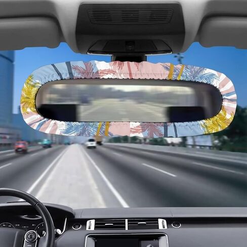 GIFTPUZZ Purple Bling Rearview Mirror Cover, Elastic Auto Rear View Mirror Protector, Rear View Mirror Decorative for Women Girls, Car Interior Accessories Universal for Car, SUV, VAN in Saudi Arabia