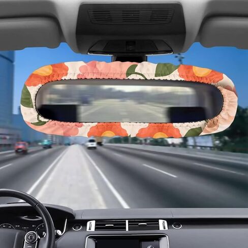 GIFTPUZZ Purple Bling Rearview Mirror Cover, Elastic Auto Rear View Mirror Protector, Rear View Mirror Decorative for Women Girls, Car Interior Accessories Universal for Car, SUV, VAN in Saudi Arabia