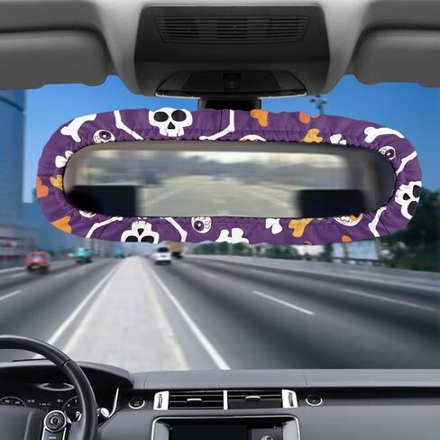 GIFTPUZZ Purple Bling Rearview Mirror Cover, Elastic Auto Rear View Mirror Protector, Rear View Mirror Decorative for Women Girls, Car Interior Accessories Universal for Car, SUV, VAN in Saudi Arabia