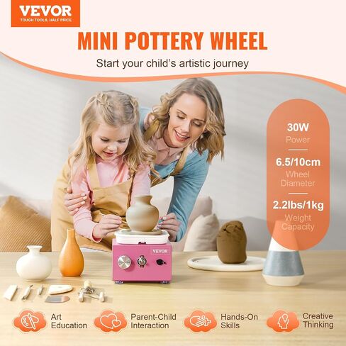 VEVOR Pottery Wheel, 11 inch Pottery Forming Machine, 450W Electric Wheel for Pottery with Foot Pedal and LCD Touch Screen, Direct Drive Ceramic Wheel with 3 Support Legs for Art Craft DIY, White in Saudi Arabia