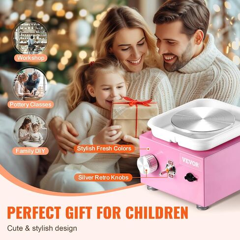 VEVOR Pottery Wheel, 11 inch Pottery Forming Machine, 450W Electric Wheel for Pottery with Foot Pedal and LCD Touch Screen, Direct Drive Ceramic Wheel with 3 Support Legs for Art Craft DIY, White in Saudi Arabia