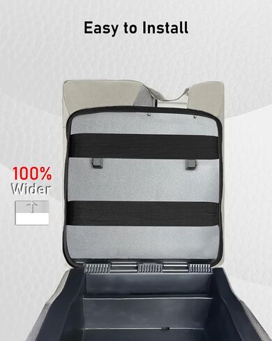 BELINOUS Center Console Cover Compatible with 2015-2023 Ford F150, 2017-2023 F250 F350 F450 F550 with 40/20/40 Jump Seat, PU Leather Armrest Cushion Protector (Black) in Kuwait
