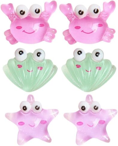 TOYANDONA Mini Mini Ornaments 60Pcs Mini Sea Creatures, Cute Miniature Resin Crab Shell Ornament Sea Creature Accessories for Decor or Crafts (Assorted Color) Mini Ornament Ocean Decor in Saudi Arabia