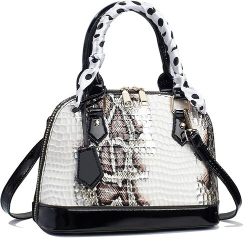 Nevenka Womens Patent Leather Handbag Purse Top-handle Shell Bags Crossbody Shoulder Bag With Adjustable Strap in Saudi Arabia