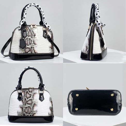 Nevenka Womens Patent Leather Handbag Purse Top-handle Shell Bags Crossbody Shoulder Bag With Adjustable Strap in Saudi Arabia
