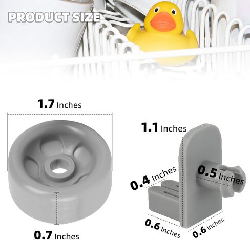 (8 Pack) Exact Replacement Dishwasher Dishrack Rollers and Studs - Lower Rack Wheel Kit Compatible with GE, Kenmore, and Hotpoint Dishwashers Part Number WD35X21038 in Kuwait