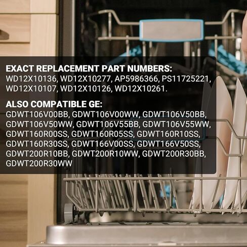 (8 Pack) Exact Replacement Dishwasher Dishrack Rollers and Studs - Lower Rack Wheel Kit Compatible with GE, Kenmore, and Hotpoint Dishwashers Part Number WD35X21038 in Kuwait