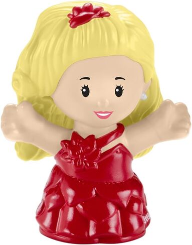 Mattel Replacement Part for Fisher-Price Little People Playset - HMK85 ~ Blonde Girl Wearing Red Christmas Party Dress Figure ~ Inspired by Barbie ~ Works great with any Little-People Playset in Saudi Arabia