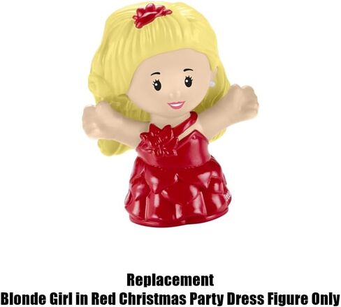 Mattel Replacement Part for Fisher-Price Little People Playset - HMK85 ~ Blonde Girl Wearing Red Christmas Party Dress Figure ~ Inspired by Barbie ~ Works great with any Little-People Playset in Saudi Arabia