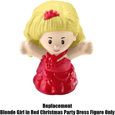 Mattel Replacement Part for Fisher-Price Little People Playset - HMK85 ~ Blonde Girl Wearing Red Christmas Party Dress Figure ~ Inspired by Barbie ~ Works great with any Little-People Playset in Saudi Arabia