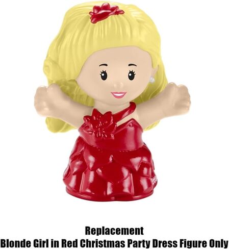 Mattel Replacement Part for Fisher-Price Little People Playset - HMK85 ~ Blonde Girl Wearing Red Christmas Party Dress Figure ~ Inspired by Barbie ~ Works great with any Little-People Playset in Saudi Arabia