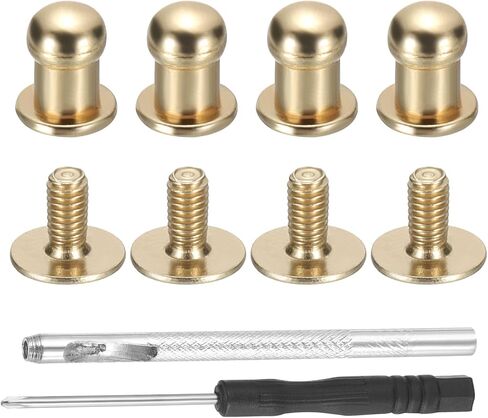PATIKIL 9x8x6mm Spikes for Clothes, 30 Set Metal Button Spikes with Punch & Screwdriver Screw Kit Flat Head Rivets Screw DIY Leather Barrel Studs Hardware Trim Craft, Silver in Saudi Arabia