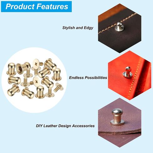 PATIKIL 9x8x6mm Spikes for Clothes, 30 Set Metal Button Spikes with Punch & Screwdriver Screw Kit Flat Head Rivets Screw DIY Leather Barrel Studs Hardware Trim Craft, Silver in Saudi Arabia