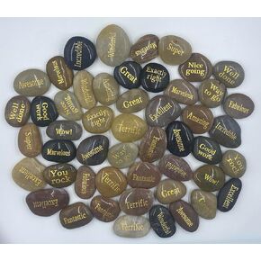 50pcs Engraved Stones with Inspiring Prayer Words,Encouragement Stones for Family and Friends.Wow!