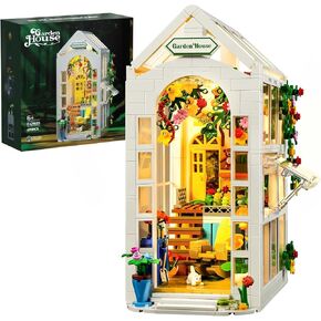 Flower House Building Set with LED Lights, Garden House Building Toy Compatible with Lego, Greenhouse Model Gift for Girls Friend and Women, Book Nook Kit DIY Decoration (699 Pieces)