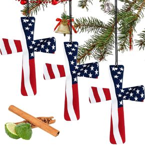 12 Pcs Veteran's Day Gifts American Flag Scented Ornament Automotive Air Fresheners Car Scented Hanging Ornaments for Women Men Veteran Holiday Christmas Tree Decoration Car Accessories