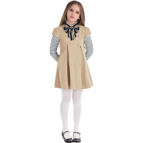 زي Party City M3GAN للفتيات - يتضمن الزي فستانًا من البوليستر مع فيونكة مرفقة وجوارب من النايلون - أزياء الهالوين وحفلات أعياد الميلاد والمناسبات ذات الطابع الخاص in Kuwait