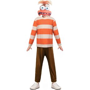 Kids Girls Anxiety Costume T Shirt Pants Set with Mask Movie Outfits Dress Up Halloween Party Gift
