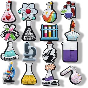 16 Pcs Science Shoe Charms, Shoe Decoration Party Gifts For Boys Girls Kids, Women.