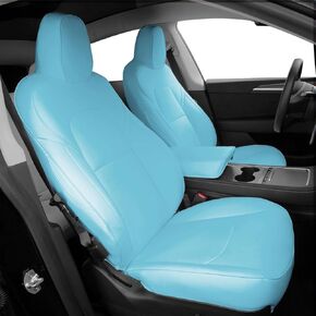 White Organosilicon Perforated Car Seat Covers for Tesla Model Y 20220 2021 2022 2023 5 Seat Car Interior Cover All Weather Protection Model Y Full Set Car Seat Covers Soft and Easy to Clean