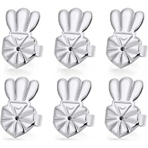 DELECOE Earring Lifters Hypoallergenic Earring Backs for Droopy Ears Adjustable 14K Gold Plated Secure Earring Backs Repacements for Heavy Studs Droopy Earrings (Gold&Silver)