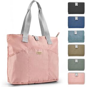 Sukeen Tote Bag for Women Foldable Tote Bag with Zipper Daily Shoulder Bags for Travel Work Gym
