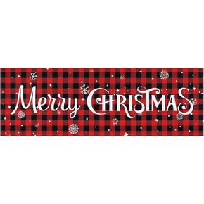 FRAMICS Merry Christmas Runner Rug, Winter Snowflake Runners for Hallways, Red Buffalo Plaid Washable Runner Rugs with Rubber Backing, Kitchen Laundry Floor Comfort Mat, Christmas Decor, 20 x 60 Inch