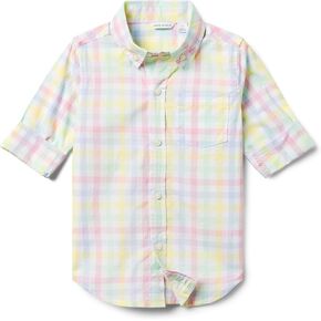 Janie and Jack Boys' Gingham Button Down Shirt (Toddler/Little Big Kids)