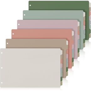 6 Sets 8 Tab Binder Dividers for 3 Ring Binders 11x17 Binder 3 Ring Binder Dividers with Tabs Binder Tabs for Landscape Binder Legal Size Binder Multicolor Dividers with Plastic Film in Saudi Arabia