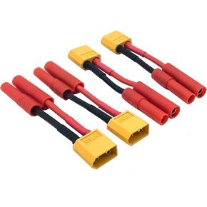 4PCS XT60 XT-60 Male to HXT 4MM Male Bullet Connector/Adapter for RC Lipo Battery RedCat Racing and Exceed RC