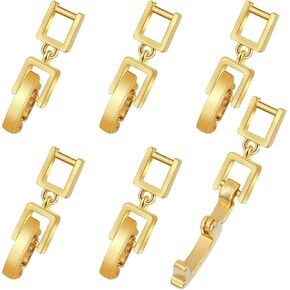 6Pcs Gold Bracelet Extender for Women, Foldover Extension Jewelry Clasps,Brass Necklace Extensions Plated Closure End Caps Watch Band Clasps for Jewelry Making DIY Crafts(Gold+Silver+Rose Gold)