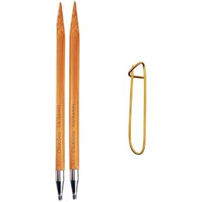 ChiaoGoo Bamboo 4 inch (10cm) Interchangeable Circular Knitting Needle Tips US Size 2 (2.75mm) 2504-2 with Stitch Holder