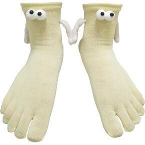 Pingyongchang Toe Socks For Women Funny Holding Hands 3d Eyes Novelty Cute Socks