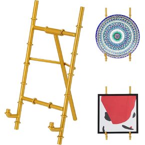 gold metal easel stand 8 x 4 x 4.5 Inch gold Bamboo Table Top Easel for Display Metal Tripod Picture Photo Frame Modern Book Plate Desktop Holder Stand Wedding Sign