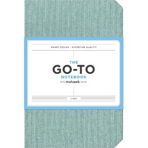 Go-to Notebook with Mohawk Paper, Sage Blue Lined (Simple Lined Page Notebook, Lay Flat Productivity Journal)