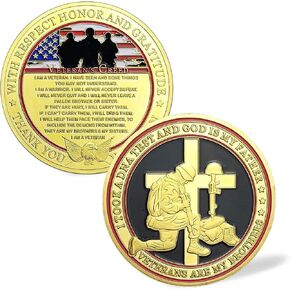 Glamtune US Military Veterans Creed Challenge Coin Thank You for Your Service